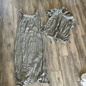 Vtg  two piece dress/shirt set